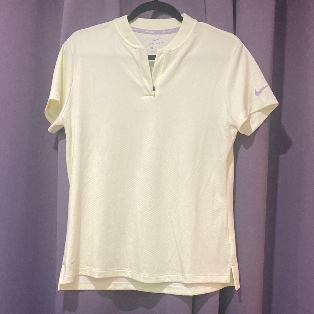 Nike Women's Pale Yellow Dri-FIT Tee - Picture 4 of 4